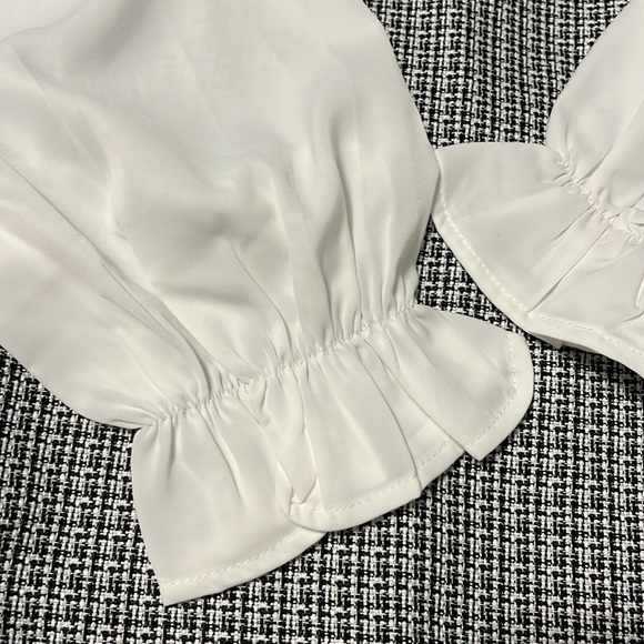 Bloomchic Ruffle Neck Tweed Top - Picture 4 of 5